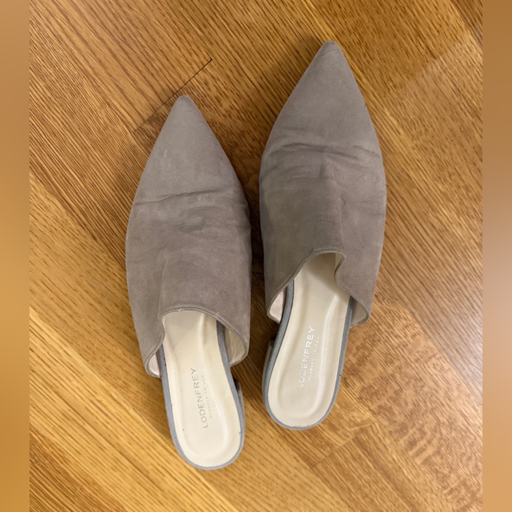 Women's Taupe Suede Mules Lodenfrey